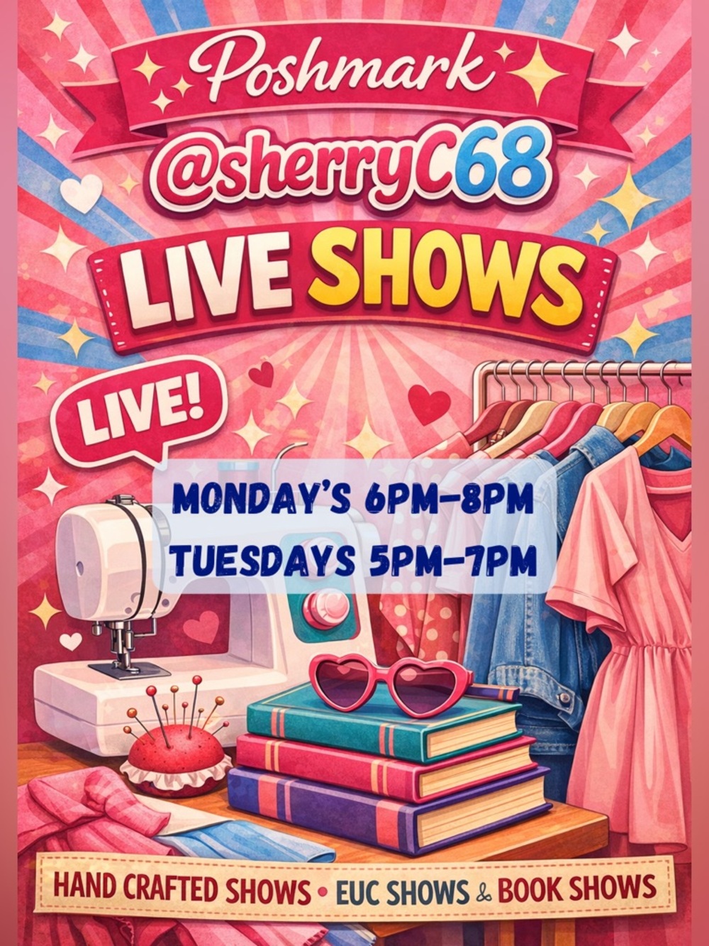 Mon 5/4 6pm est Books Journals Mugs & More Share Show ❤️SHERRYC68 IS LIVE❤️